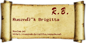 Rusznák Brigitta névjegykártya